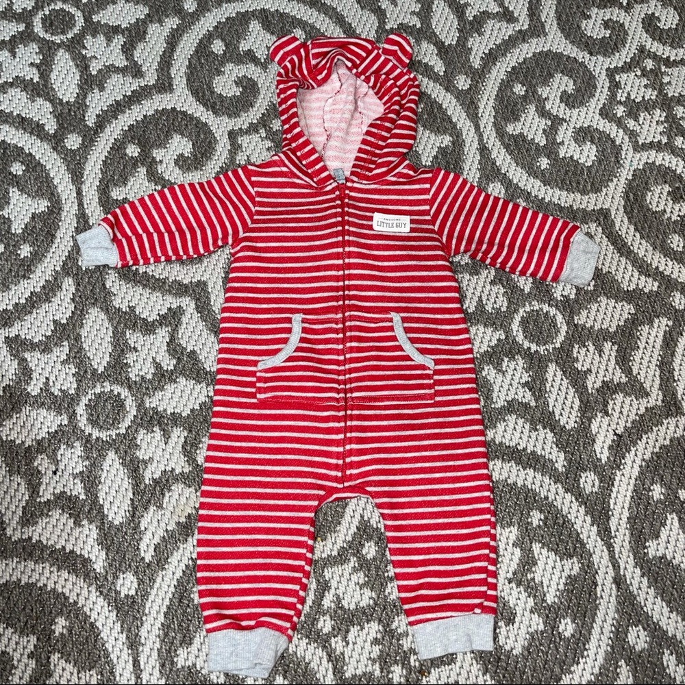Baby Carter’s hooded puppy one piece